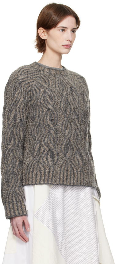 Pleteni pulover Eckhaus Latta Eckhaus Latta Plait Knit Sweater Siva | 8110-EL-PS25-S -, 1