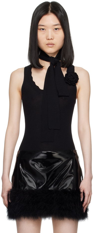Majica brez rokavov Blumarine Wool Knit Tank Top Črna | A422M505A, 0