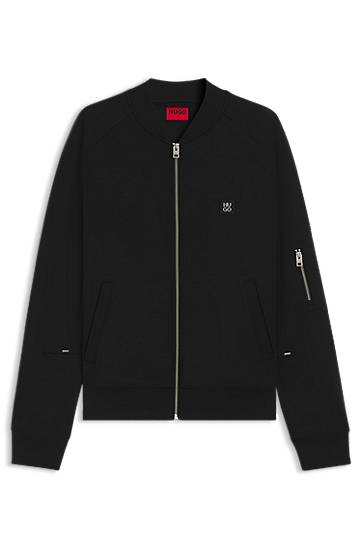 Bomber jakna BOSS Oversized-Fit Bomber Jacket Črna | 50542590