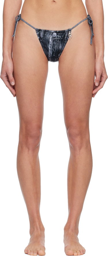 Kopalke Diesel Jodie-Dnm Denim Print Bikini Bottom Črna | A19158 0BNCW, 0