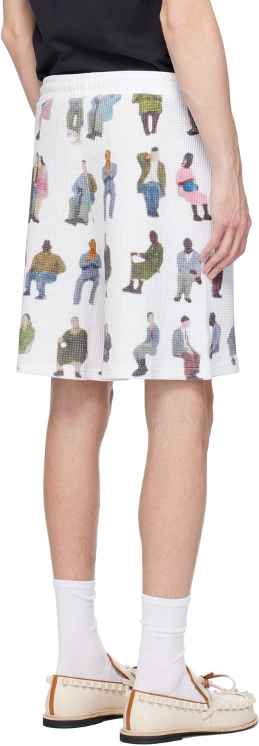 Kratke hlače JW Anderson JW Anderson Printed Waffle Shorts Bela | JR0054-PG1737, 2
