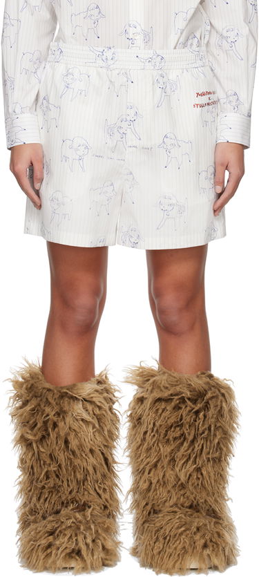 Boksarice Stella McCartney Stella McCartney Sheep Can Never Sleep Print Shorts Bela | 6030333BSSH7, 0