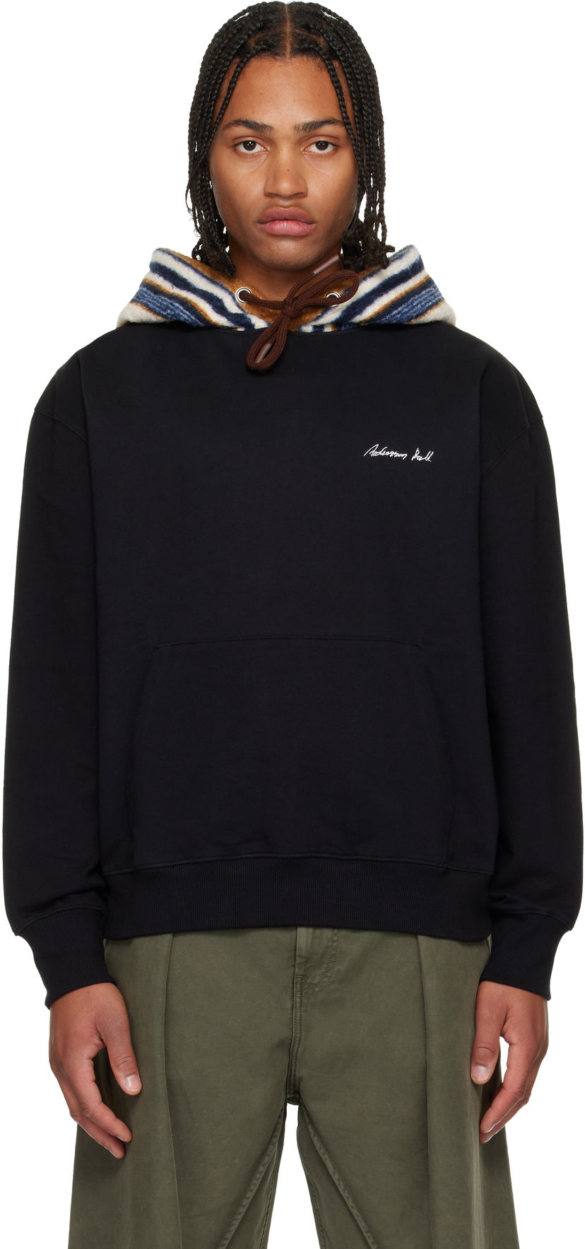 Pulover Andersson Bell Logo Embroidery Hoodie Črna | atb1379u