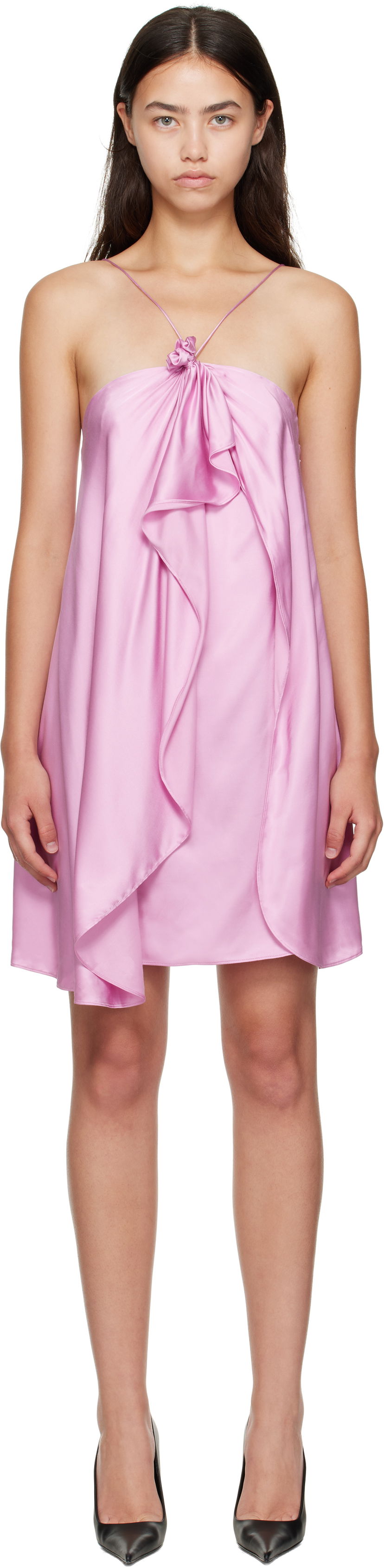 Obleke Acne Studios Draped Halter Minidress Roza | A20831-
