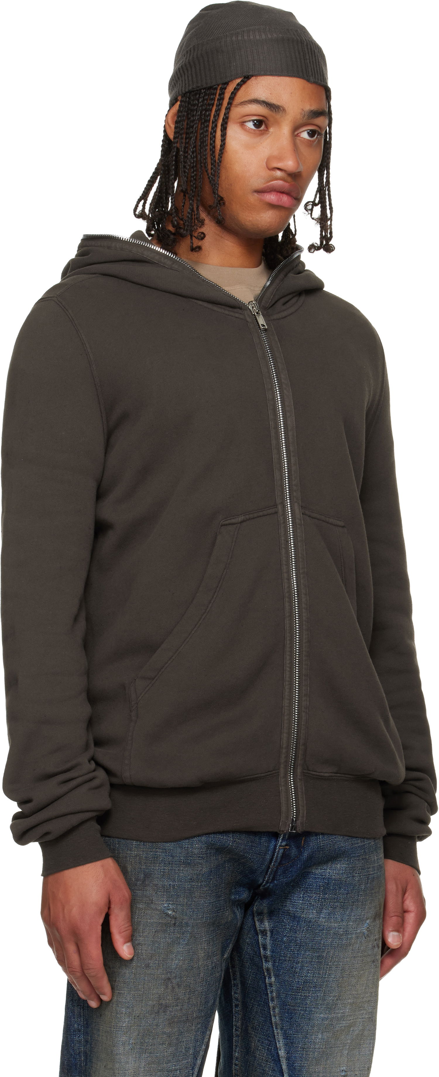 Pulover Rick Owens DRKSHDW Concordians Micro Mountain Hoodie Siva | DU02E7291 FSLP, 1