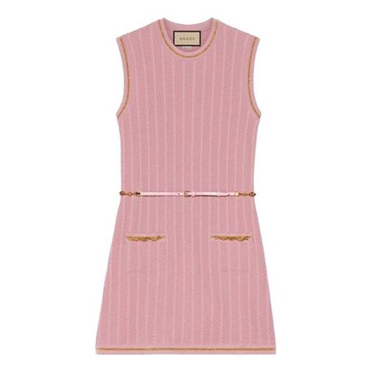 Obleke Gucci Gucci Boundless Overture Series Sleeveless Knit Dress Roza | 658350-XKBVO-6167