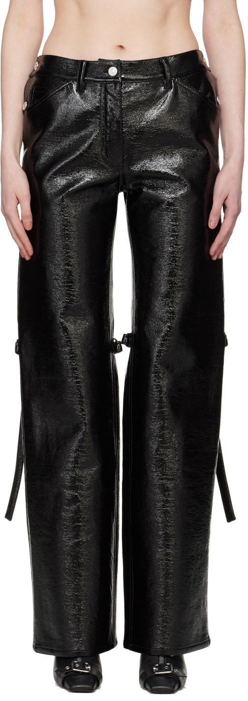 Hlače Courrèges Baggy Vinyl Trousers Črna | 124CPA214VY0014