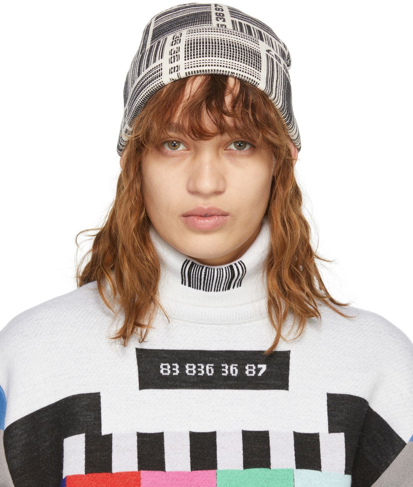 Beanie VETEMENTS VTMNTS Barcode Monogram Beanie Bež | VL12KN800W