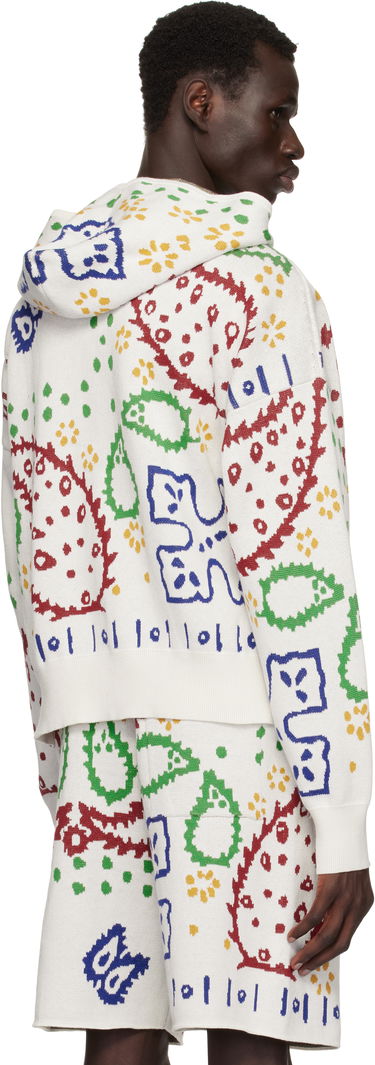 Pulover Rhude Rhude Bandana Knit Full-Zip Hoodie Bela | RHPS25HO01472, 2