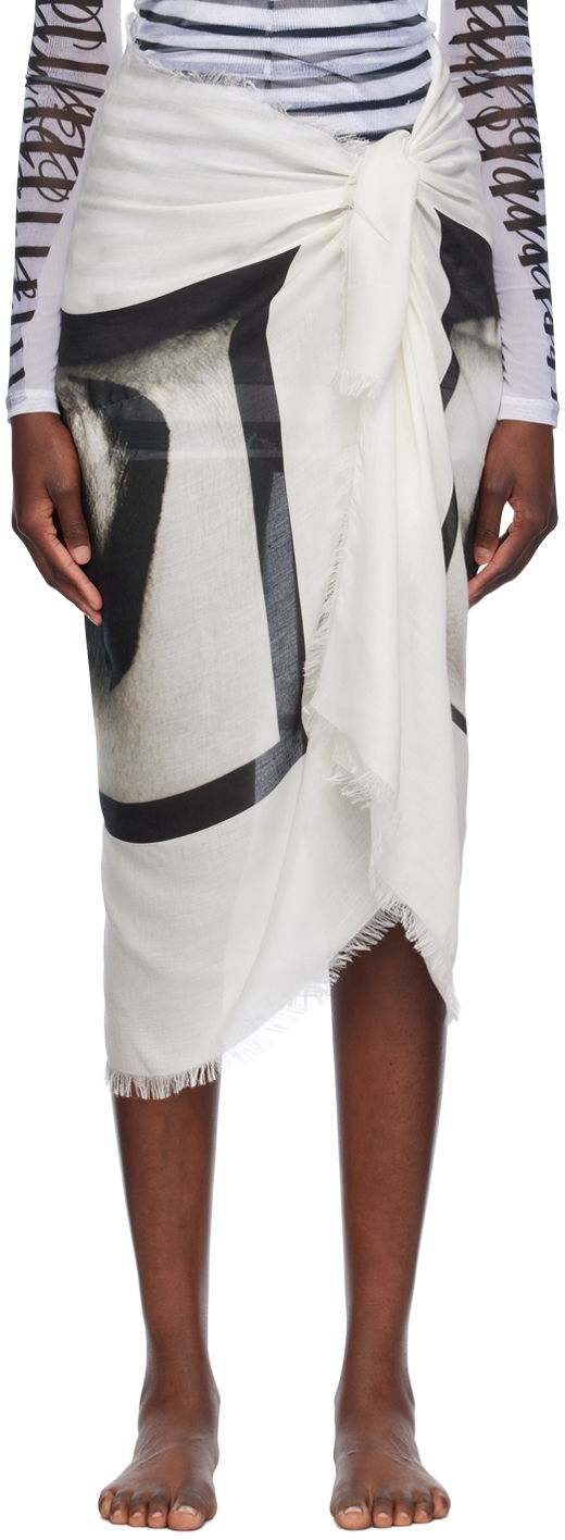 Krila Jean Paul Gaultier Jean Paul Gaultier 'The Eyes And Lips' Sarong Bela | 24/30-U-JU117-C543-0001