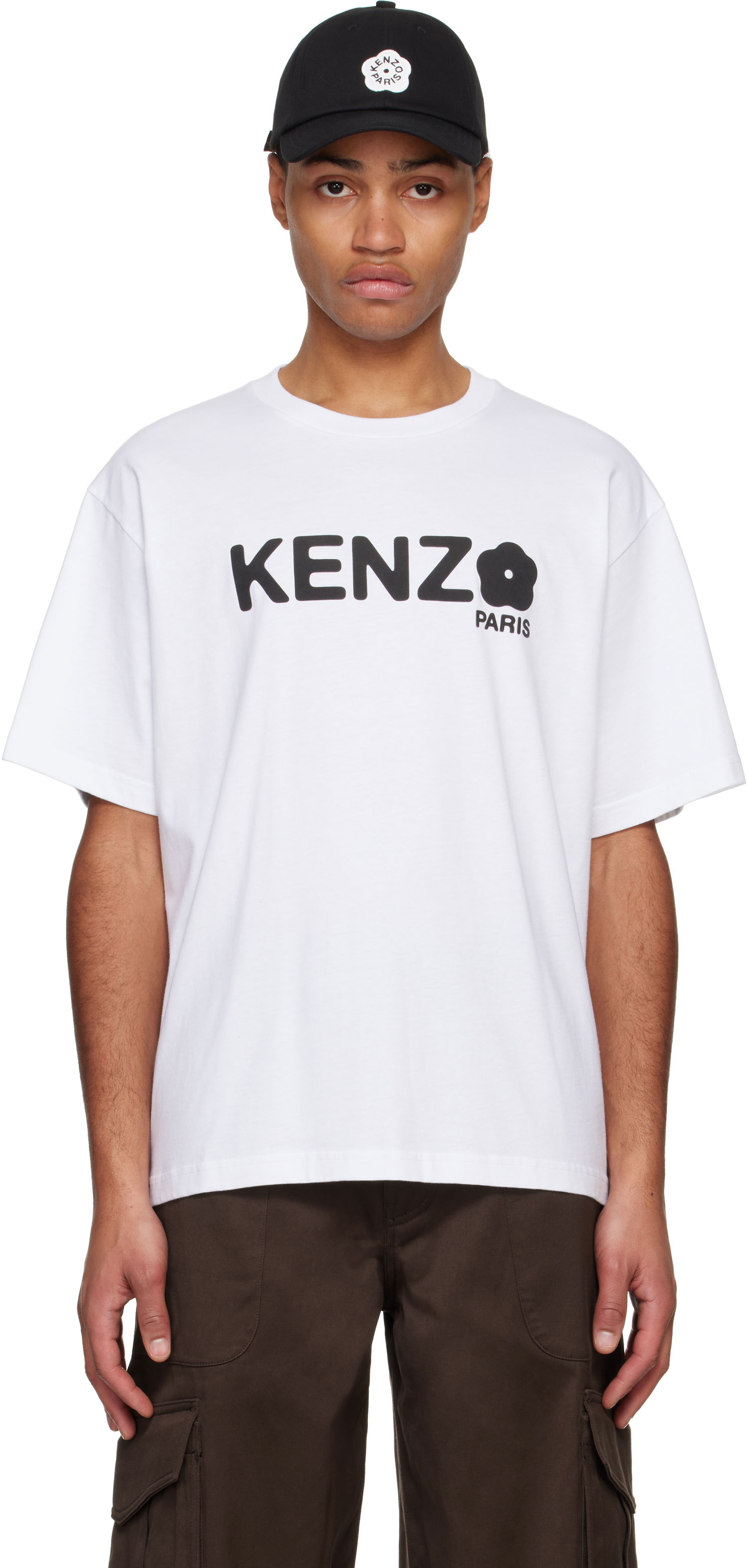 Majica KENZO Oversize T-Shirt With Graphic Print Bela | FF55TS4914SG, 0