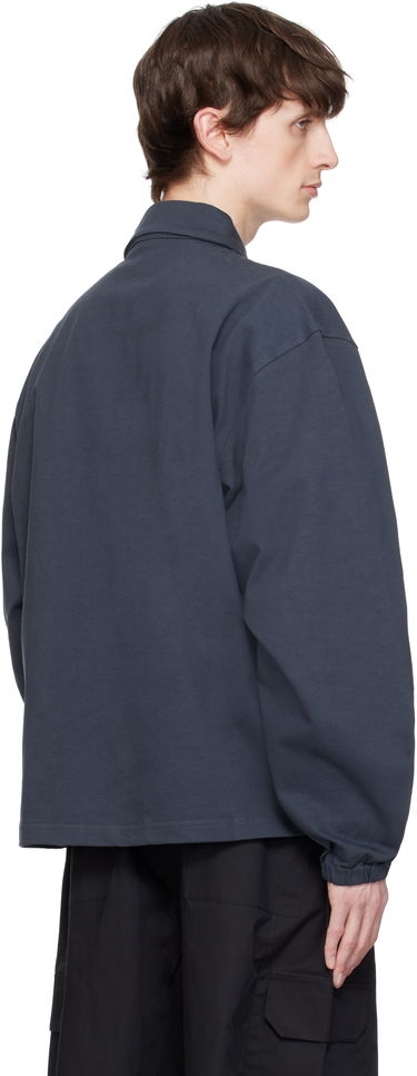 Pleteni pulover GR10K GR10K Jersey Midlayer Polo Modra | BG824120EH, 2