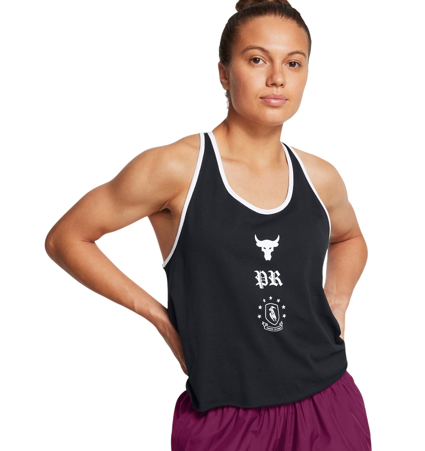 Majica brez rokavov Under Armour Project Rock Badge Of Honor Tank Top Črna | 1386439-001