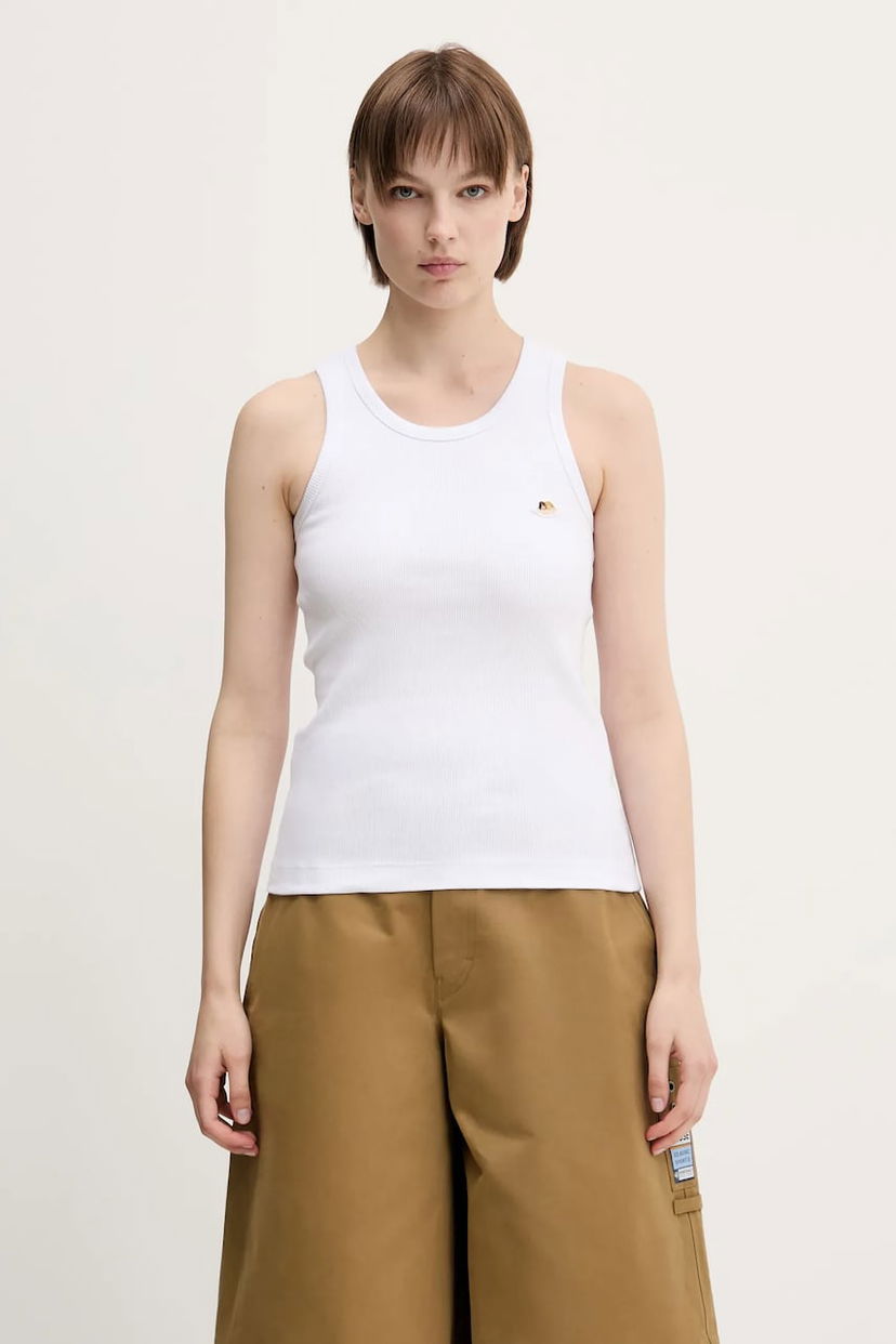 Majica brez rokavov Fiorucci Fiorucci Angel Patch Ribbed Tank Top Bela | W02SPTTA324CJ01WH01