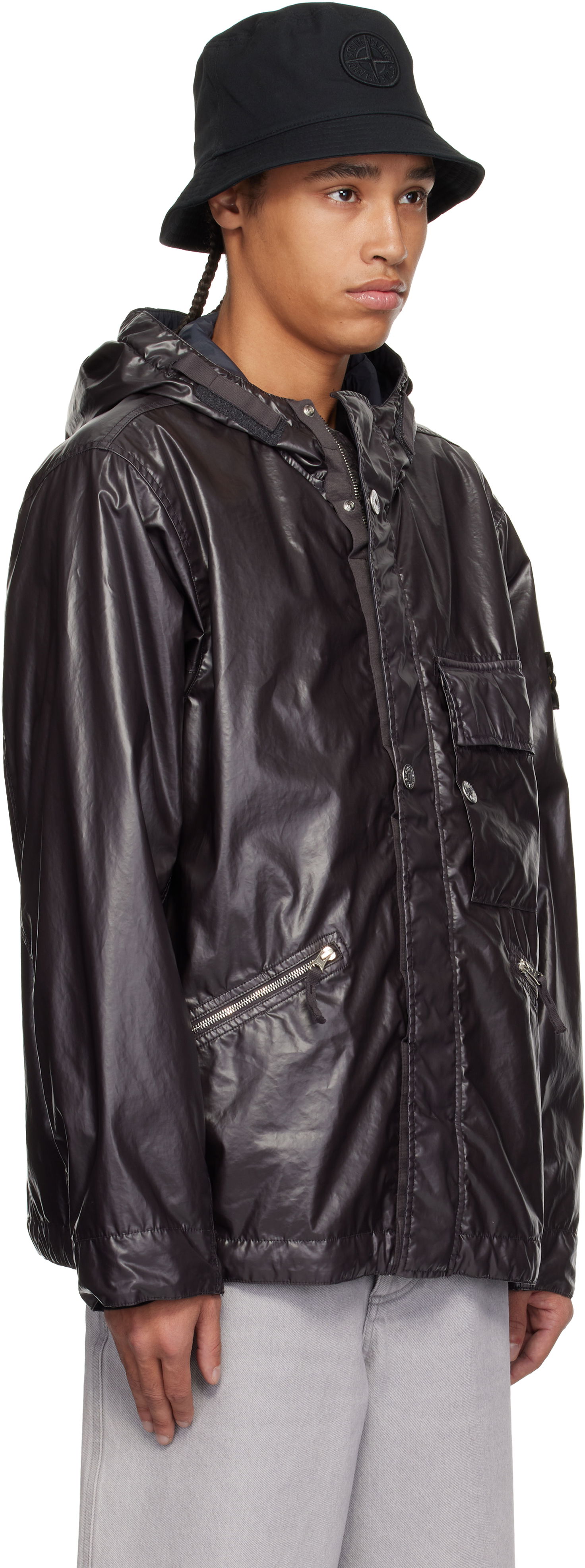Vetrovka Stone Island Stone Island Mussola Gommata-TC Hooded Jacket Siva | K1S15 4100062 S0022, 1