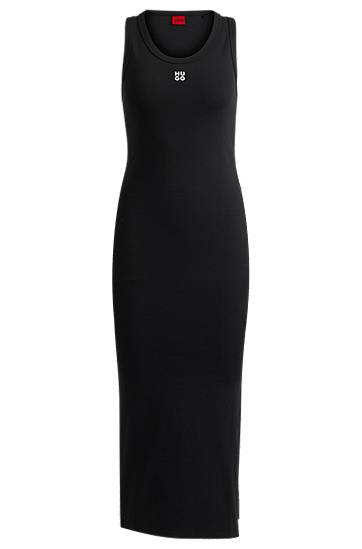 Obleke BOSS HUGO Stretch Jersey Maxi Tank Dress Črna | 50514521