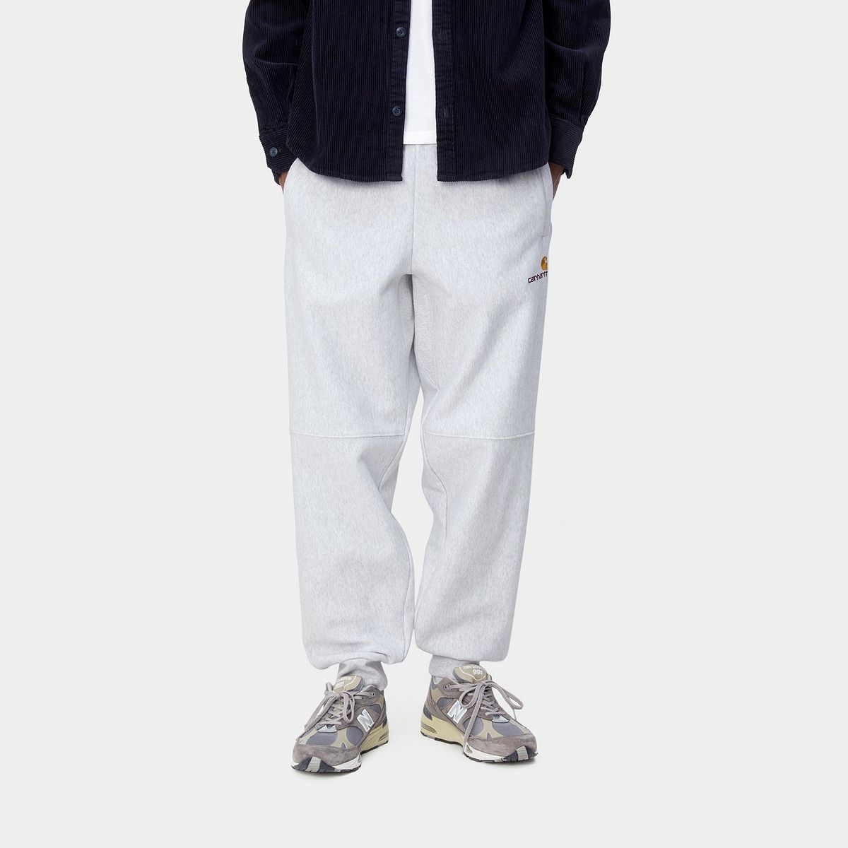 Hlače Carhartt WIP American Script Jogging Pant "Ash Heather" Turkizna | I027042_482_XX, 1