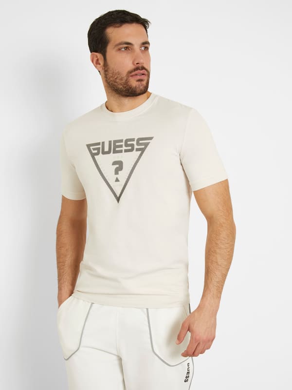 Majica GUESS Triangle Logo Stretch Bela | Z4GI09J1314
