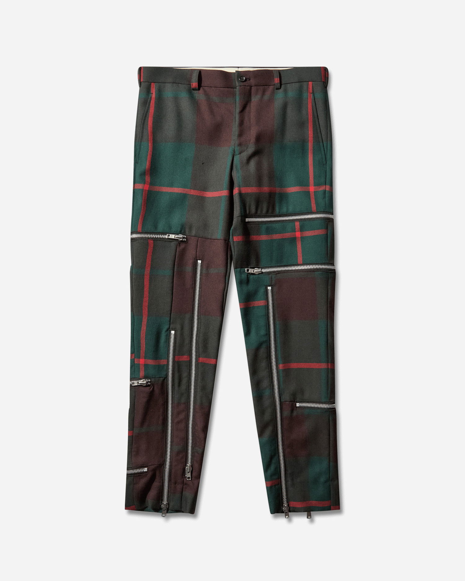 Hlače Comme des Garçons Wool Tartan Check Zip Trousers Večbarvna | PP-P034-W25 2, 1
