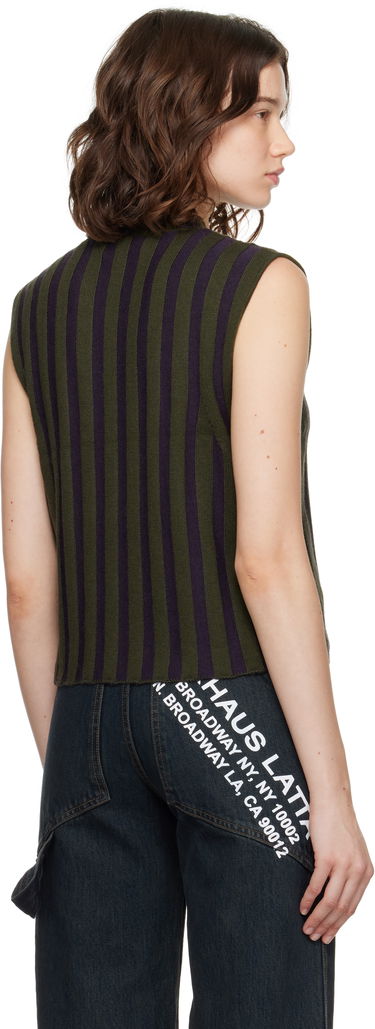 Majica brez rokavov Eckhaus Latta Eckhaus Latta Striped Sleeveless Top Zelena | 8025-EL-PF25-M -, 2