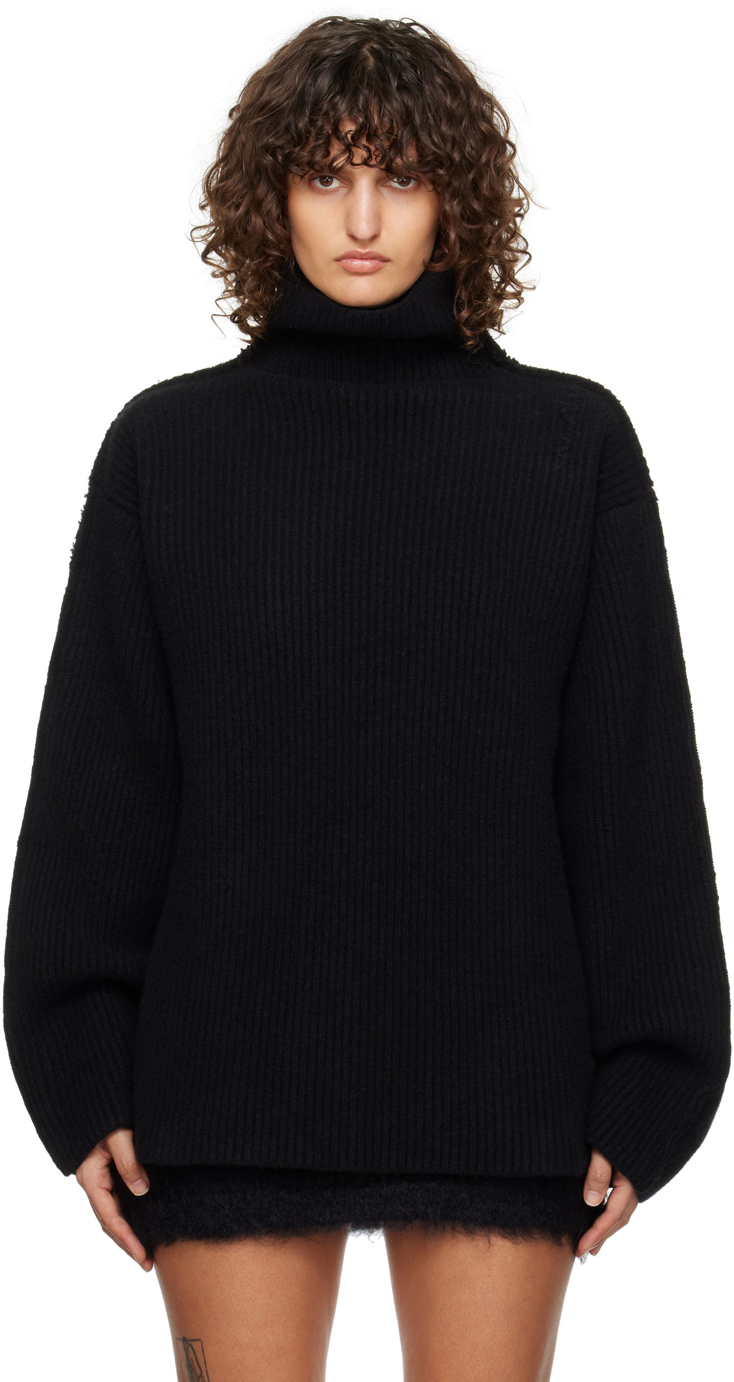 Pleteni pulover Marni Wool Turtleneck Sweater Črna | DVMD0182A1 UFWH22, 0