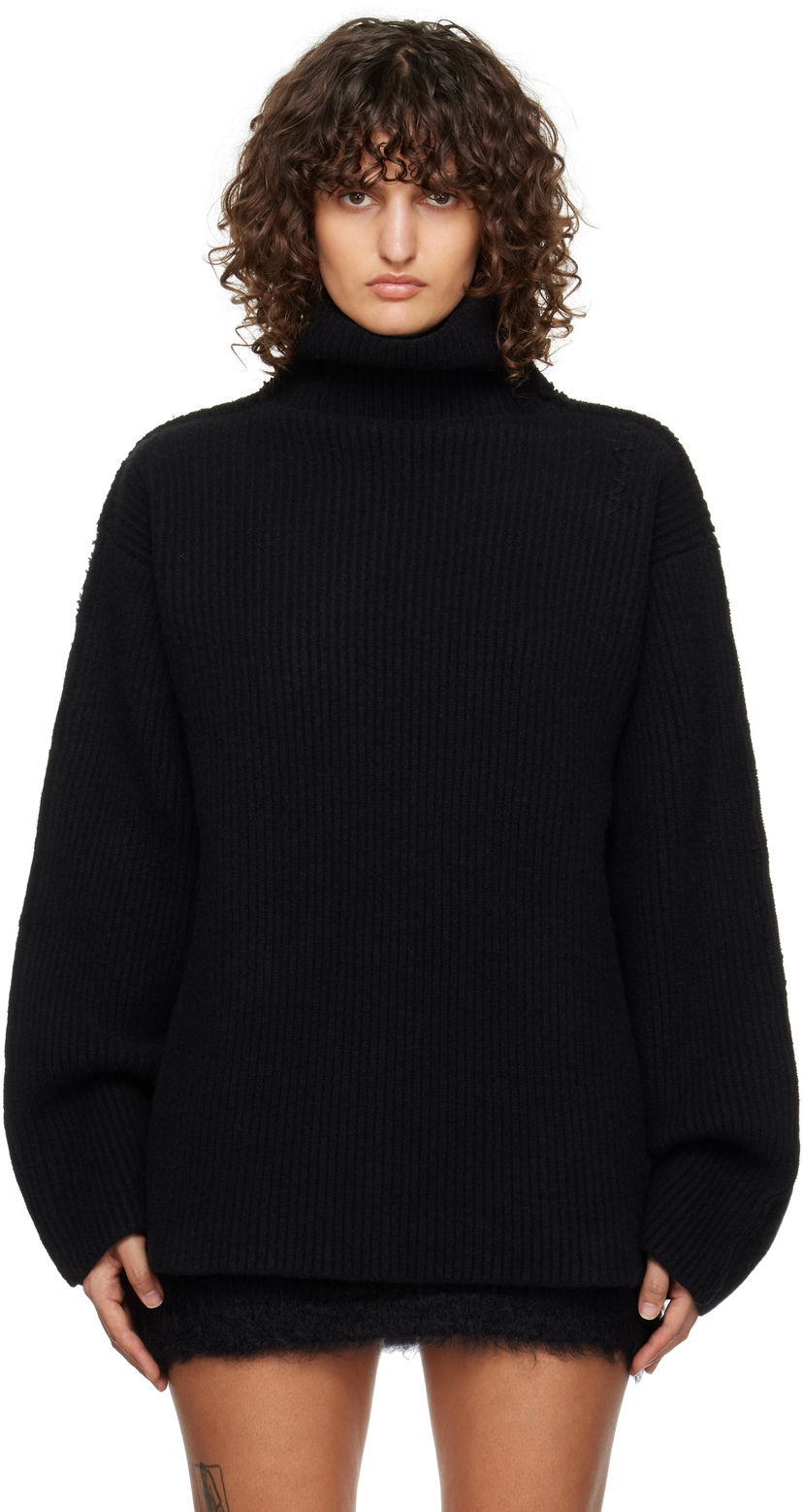 Pleteni pulover Marni Wool Turtleneck Sweater Črna | DVMD0182A1 UFWH22