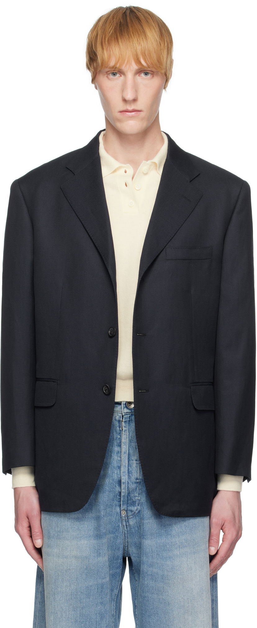 Jakna Maison Margiela Maison Margiela Work-In-Progress Blazer Mornarica | S50BN0537 M35287