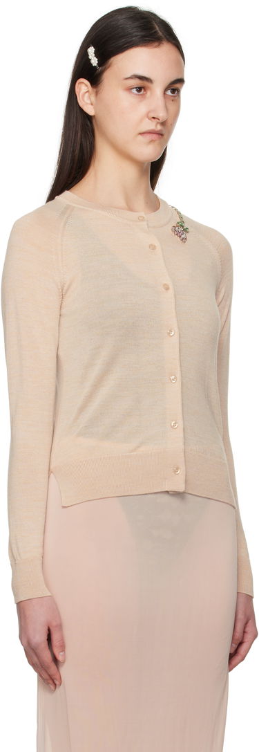Pleteni pulover Simone Rocha Simone Rocha Embellished Flower Cardigan Črna | KMK13TB 0647, 4