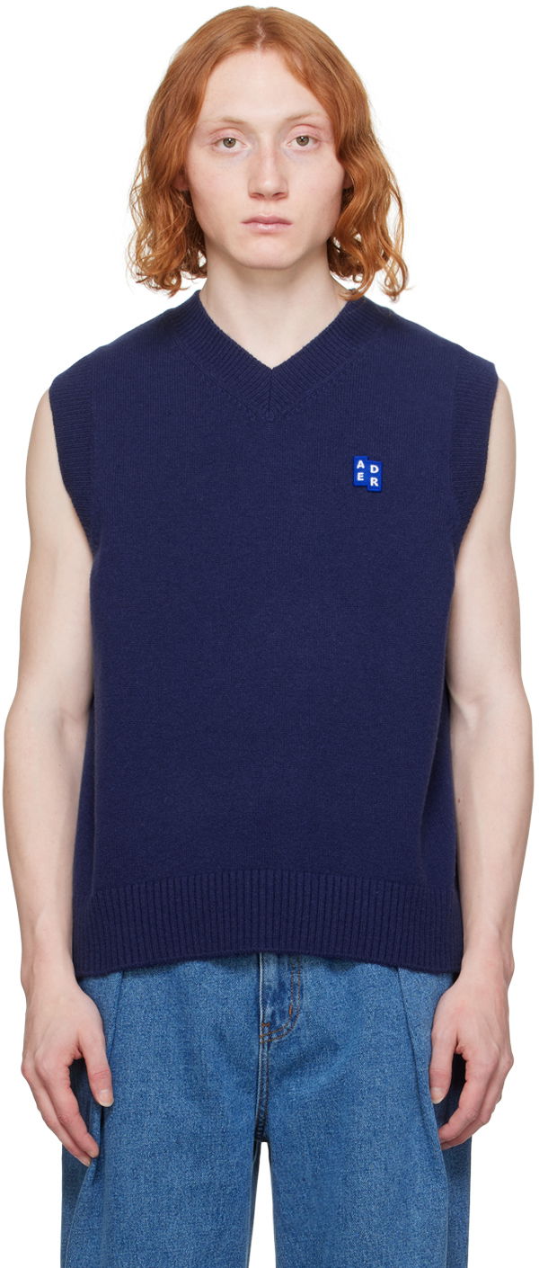 Pleteni pulover ADER ERROR Wool Knit Vest Modra | BMSGFYKT0201NV