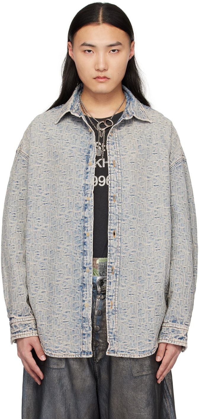 Srajce Acne Studios Monogram Denim Shirt Modra | BB0562-