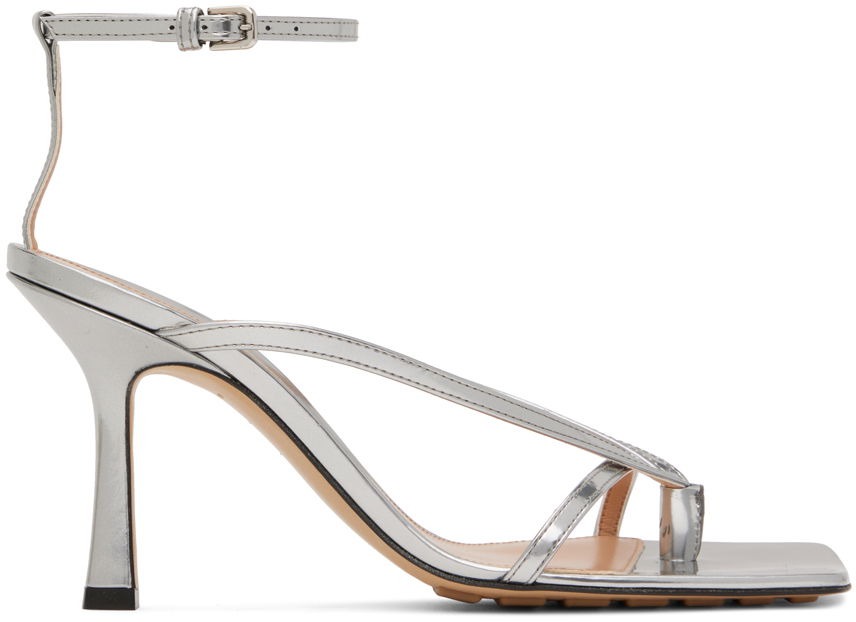 Superge in čevlji Bottega Veneta Stretch Strap Sandal "Silver" Siva | 608835 V2BG0, 0