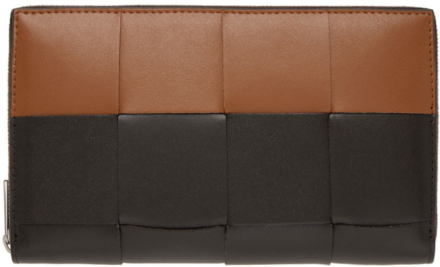 Denarnica Bottega Veneta Brown & Tan Cassette Zip Around Wallet Rjava | 748054V4HD3, 0