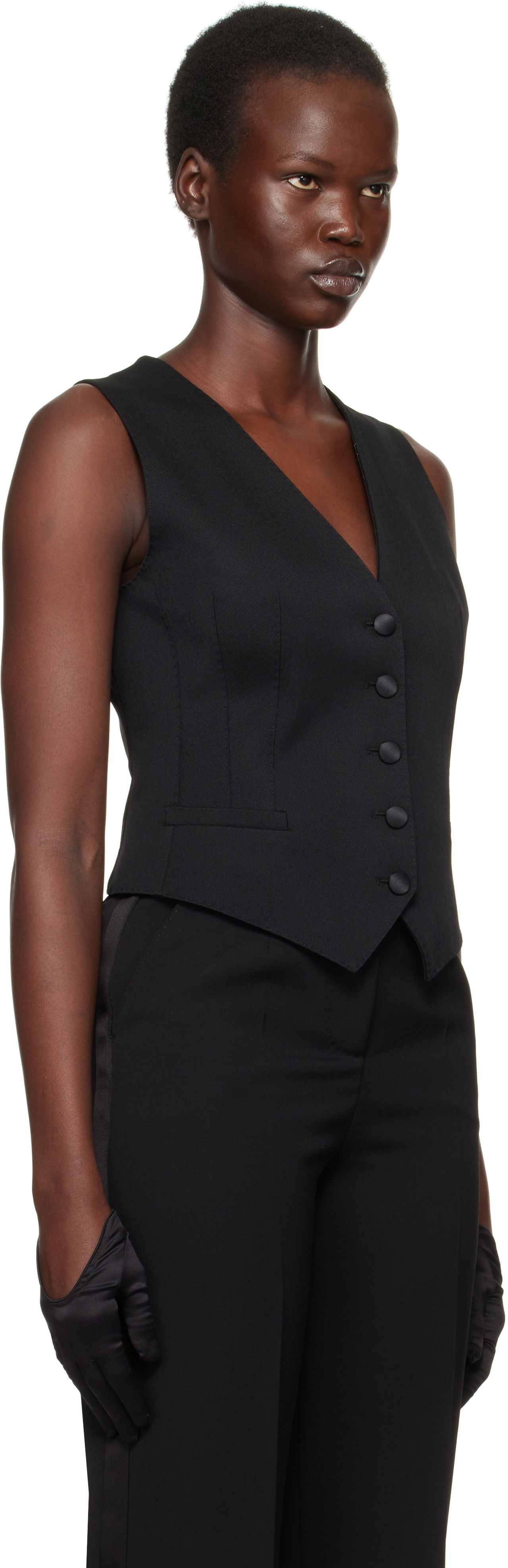 Telovnik Dolce & Gabbana Gabardine Wool Vest Črna | F791MT FU28J, 1