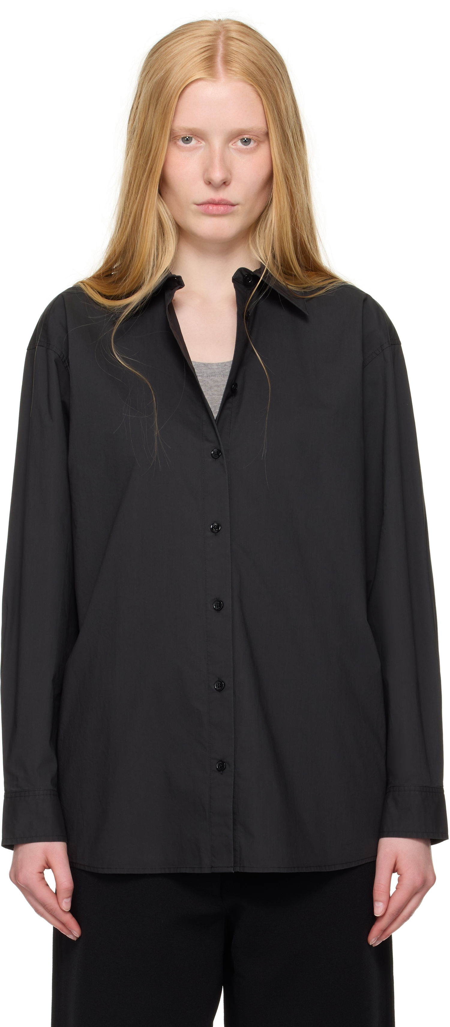 Srajce TOTEME TOTEME Classic Tumbled Button-Down Shirt Črna | 252-WRT0480-FB0415, 0