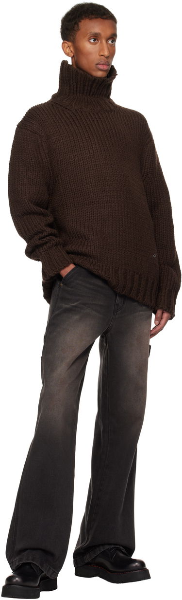 Pleteni pulover We11done We11done Chunky Turtleneck Sweater Rjava | WD-KT3-24-651-U-BR, 3