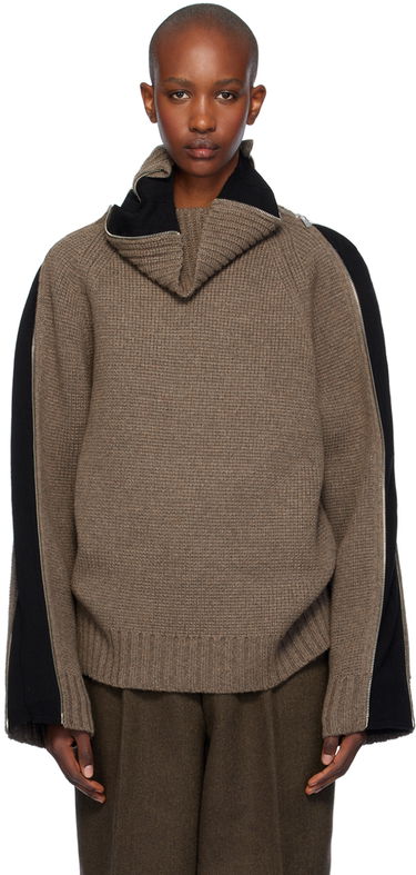 Pleteni pulover Helmut Lang Turtleneck Wool-Blend Sweater Rjava | O06HW797, 0