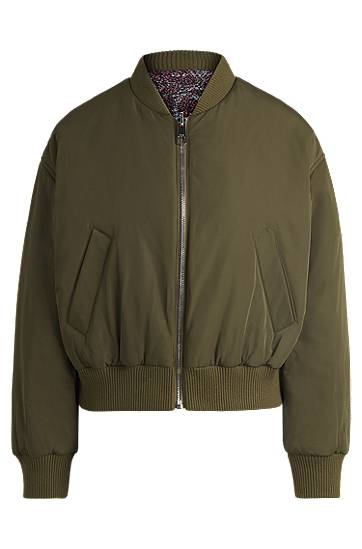 Bomber jakna BOSS Reversible Water-Repellent Bomber Jacket Zelena | 50521621