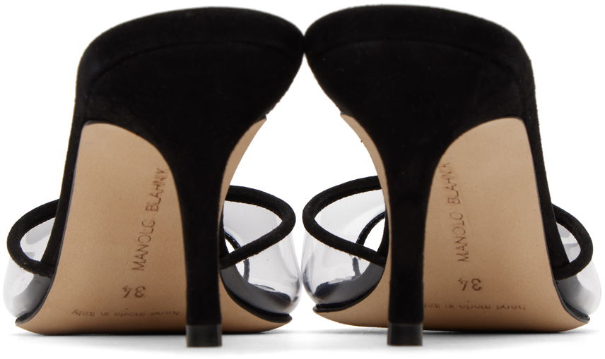 Modni dodatki Manolo Blahnik Manolo Blahnik Jadifa PVC Heeled Mules Črna | 422-1418, 1