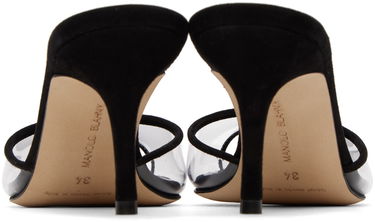 Modni dodatki Manolo Blahnik Manolo Blahnik Jadifa PVC Heeled Mules Črna | 422-1418, 1