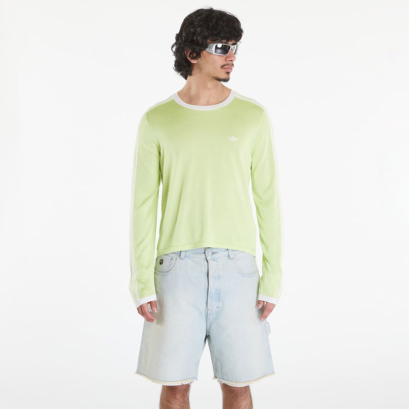 Majica adidas Originals Wales Bonner x Knit Long sleeve Tee Semi Frozen Yellow/ White Rumena | IZ1892