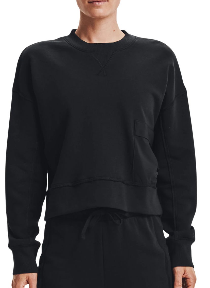 Pleteni pulover Under Armour Project Rock Fleece Crew Sweatshirt Črna | 1365989-001