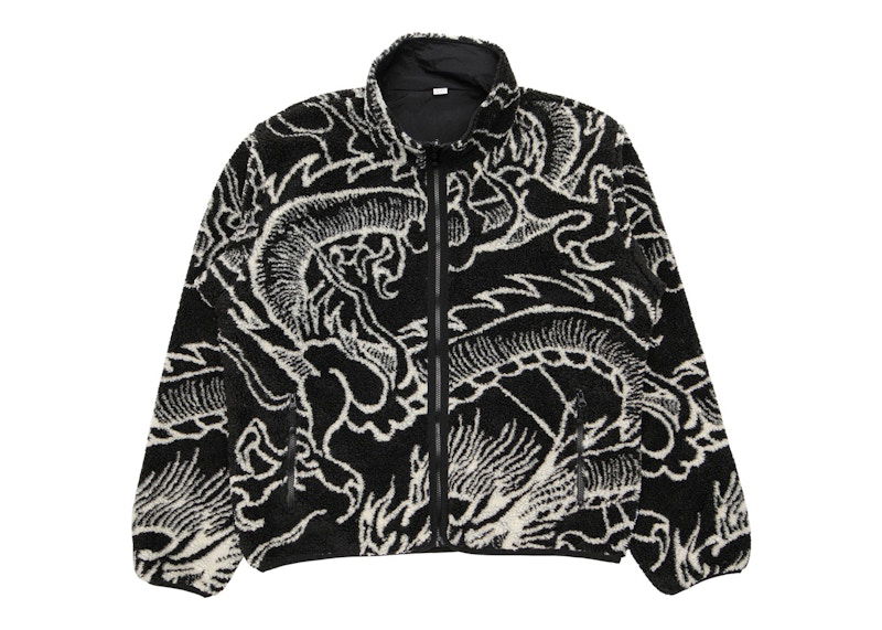 Pulover Stüssy Dragon Sherpa Jacket Črna | 118510_BLAC