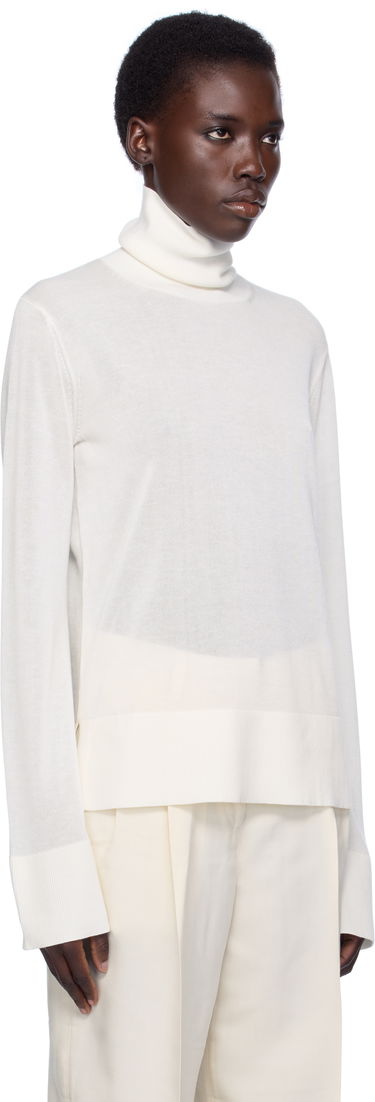 Pleteni pulover TOTEME TOTEME Slit Sleeve Turtleneck Bela | 253-WRT0535-YA0079, 1
