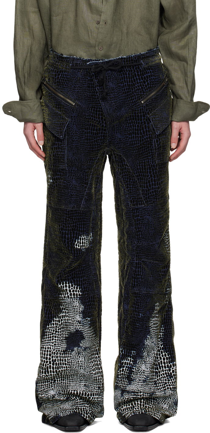 Hlače Ottolinger Ottolinger Flocked Velvet Printed Drawstring Lounge Pants Zelena | 1705302