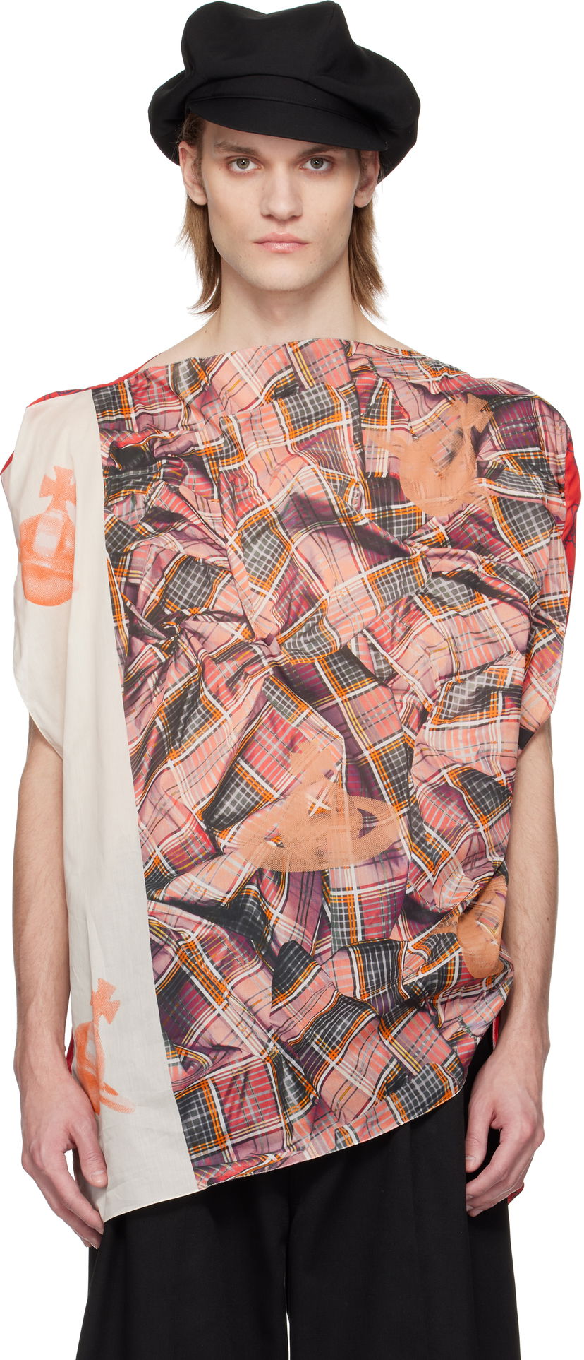 Majica Vivienne Westwood Vivienne Westwood Tartan Orb Beach Top Rdeča | 8101000J-W015F-