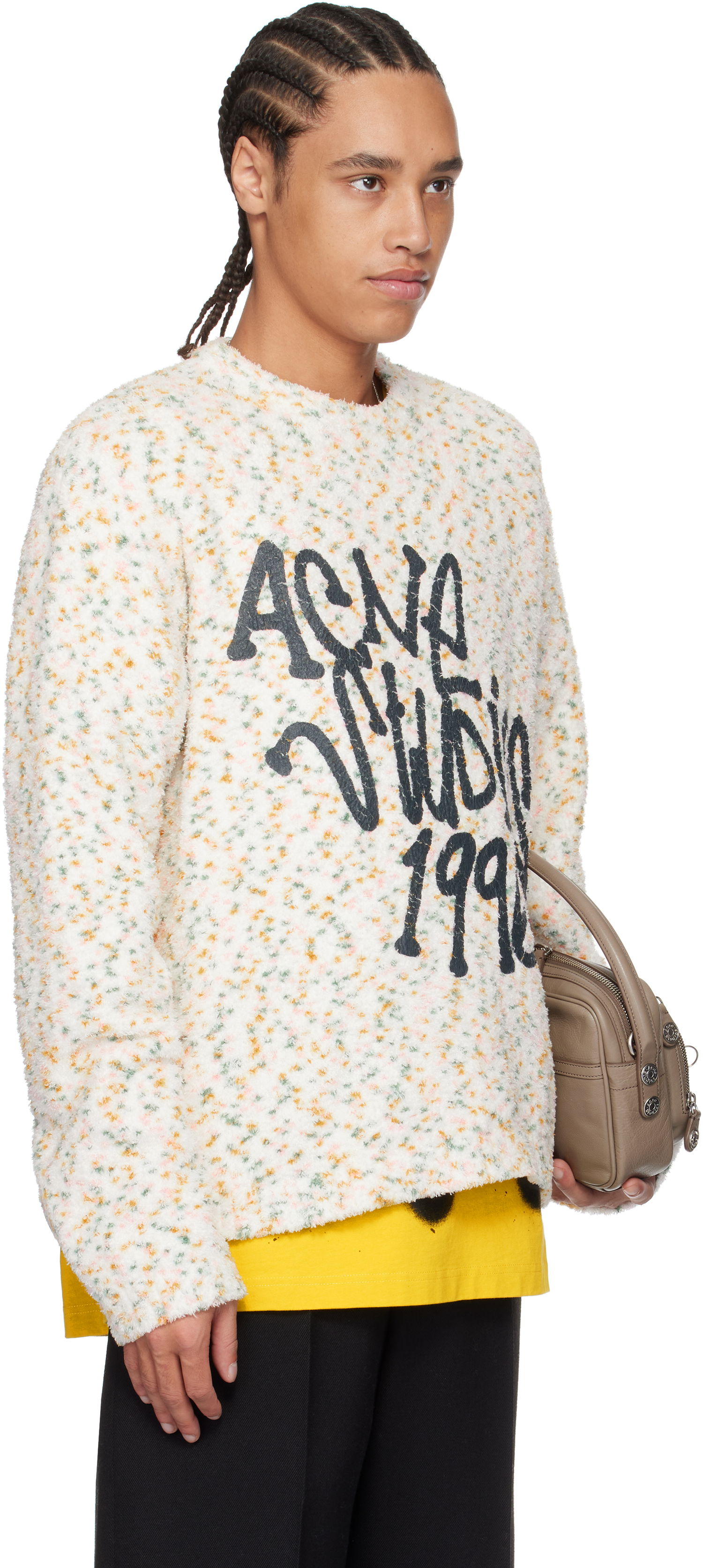 Pleteni pulover Acne Studios Acne Studios Printed Logo Knit Sweater Večbarvna | B60360-, 1