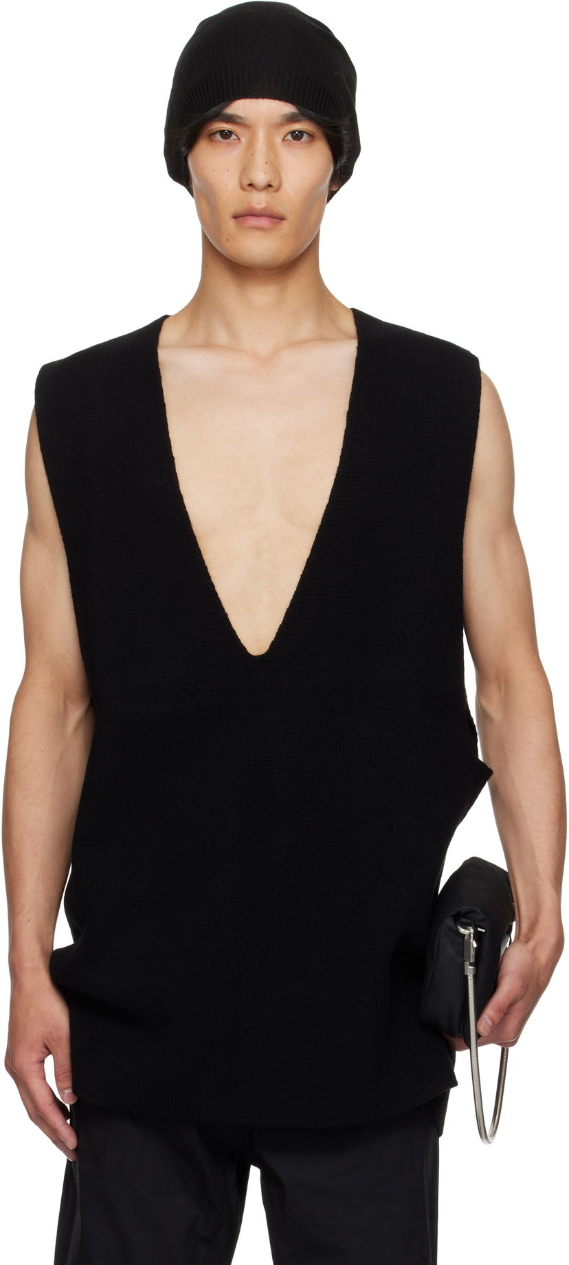 Majica brez rokavov Rick Owens Rick Owens Concordians V-Neck Tank Top Črna | RU02E1683 CHWSR