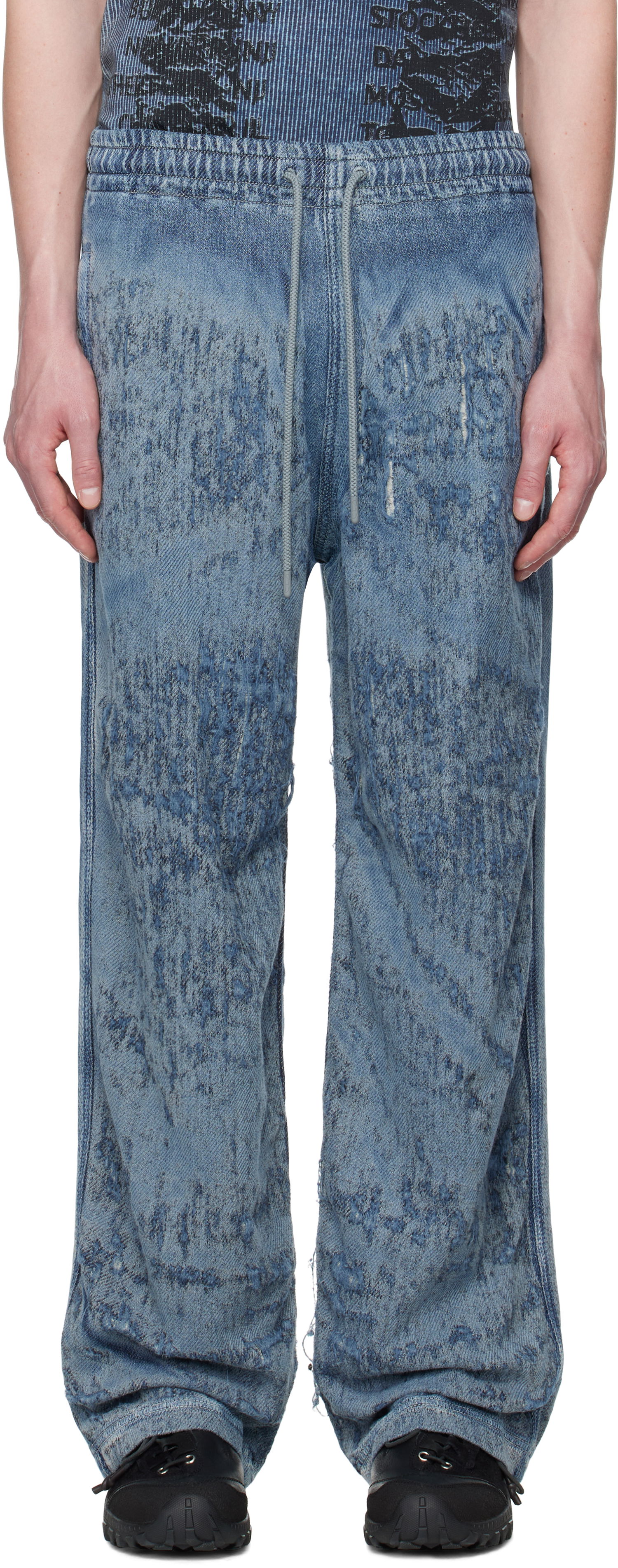 Trenirka Diesel Diesel D-Enimos-FSG Acid Wash Drawstring Lounge Pants Modra | A18936-068RQ-01, 0
