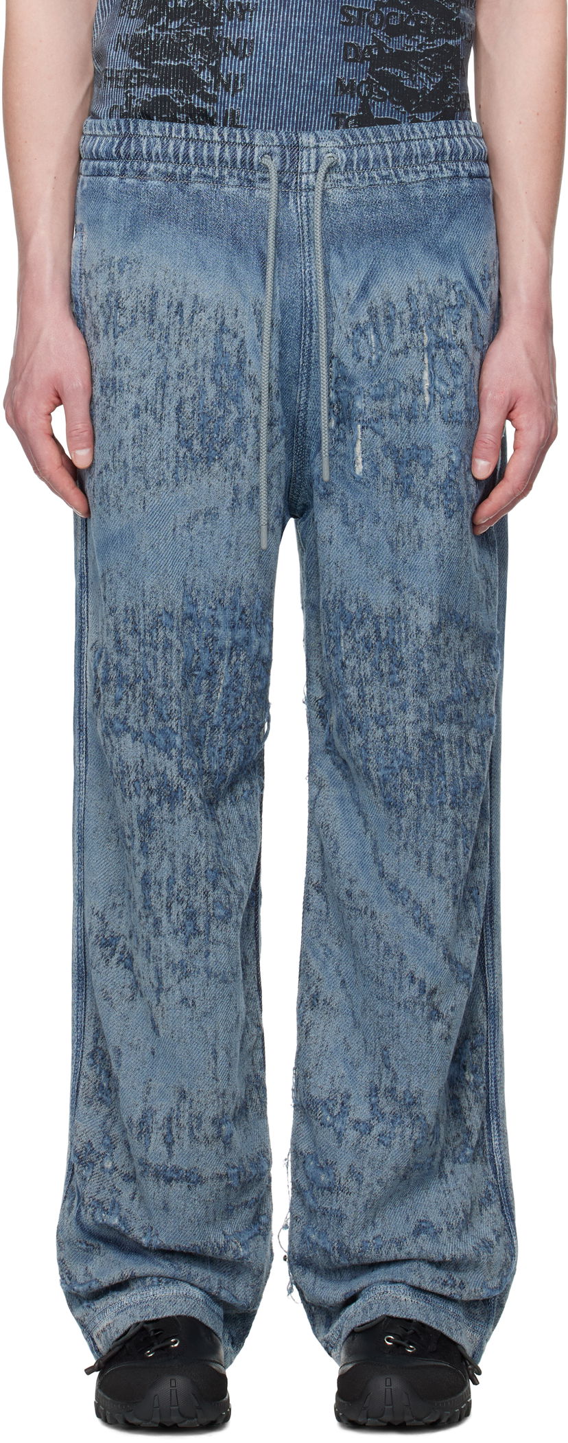 Trenirka Diesel Diesel D-Enimos-FSG Acid Wash Drawstring Lounge Pants Modra | A18936-068RQ-01