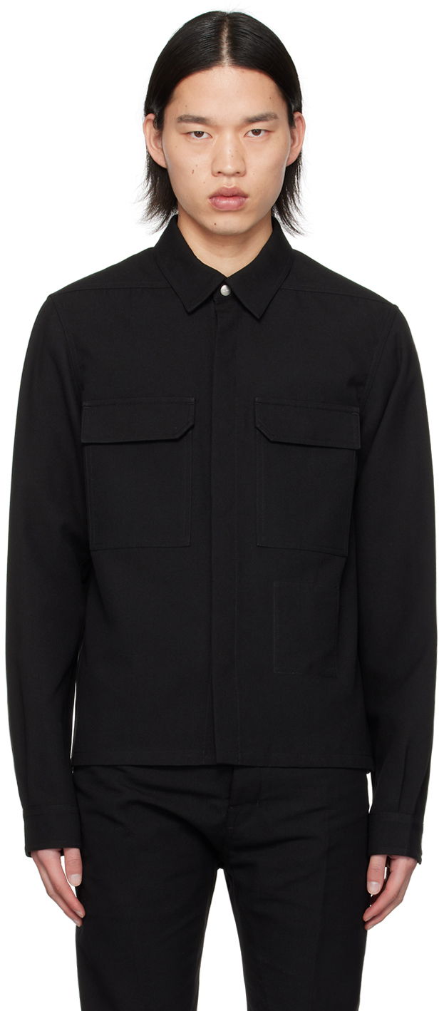 Srajce Rick Owens Rick Owens Cropped Shirt Črna | RL01D3234 TWRP